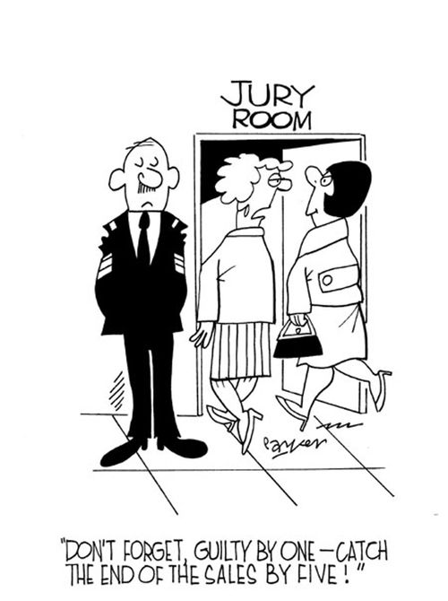 "Don't forget,guilty by one-catch the end of the Sales by five!"