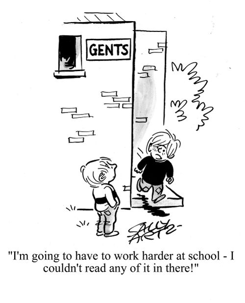 'I'm really going to have to work harder at school - I couldn't read any of it in there!'