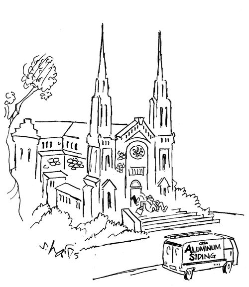 'Aluminum siding' at church.