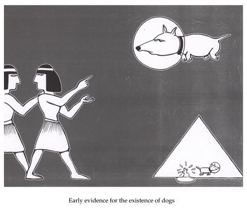 Early evidence for the existence of dogs.