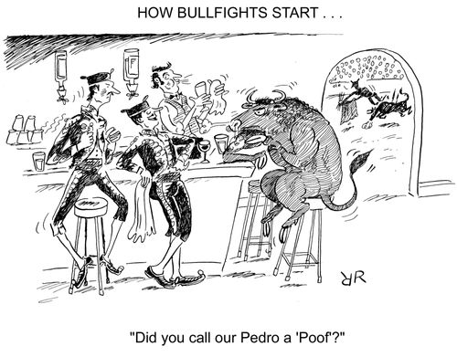 'Did you call our Pedro a 'poof'?'