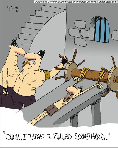 'Ouch, I think I pulled something.'