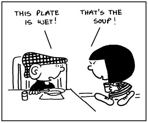 'This plate is wet.'