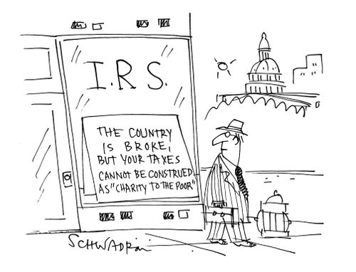 IRS: The country is broke, but your taxes cannot be construed as 'Charity to the Poor'.