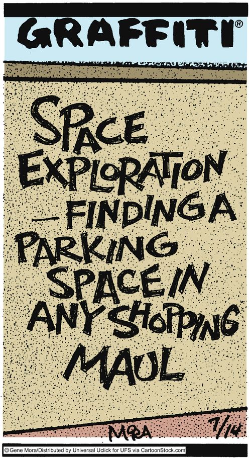 Space exploration-finding a parking space in any shopping maul.