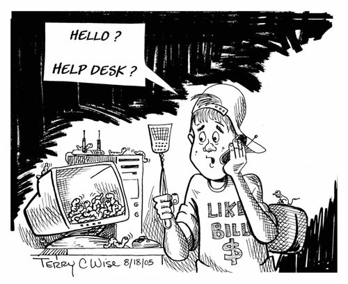 'Hello? Help desk?'