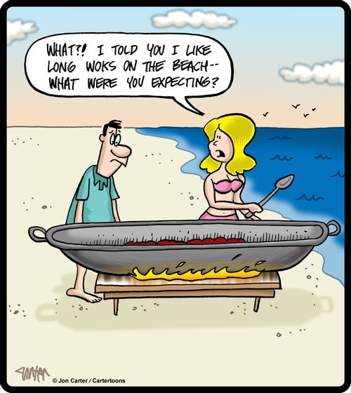 'What?! I told you I like long woks on the beach - what were you expecting?'