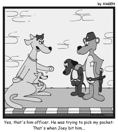 '...He was trying to pick my pocket: That's when Joey bit him...'