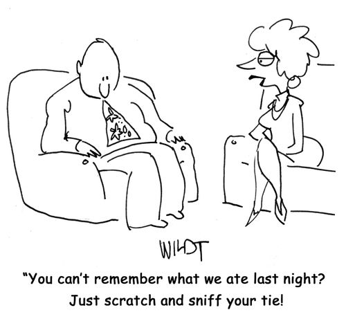You can't remember what we ate last night? Just scratch and sniff your tie!