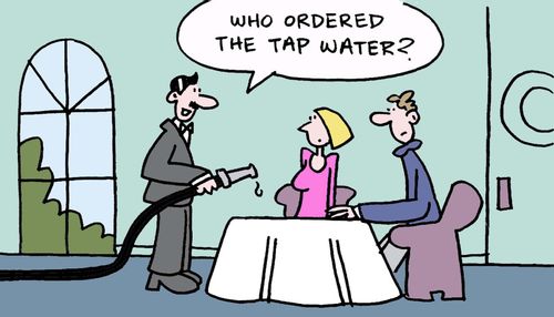 Who ordered the tap water?