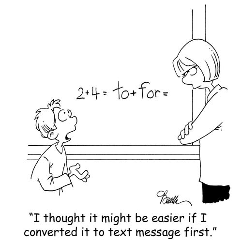 'I thought it might be easier if I converted it to text message first.'