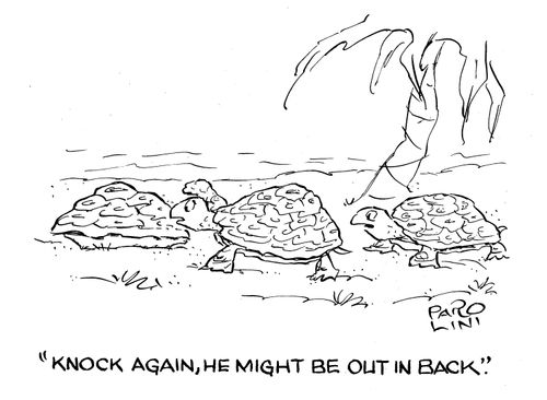 'Knock again, he might be out in back.'