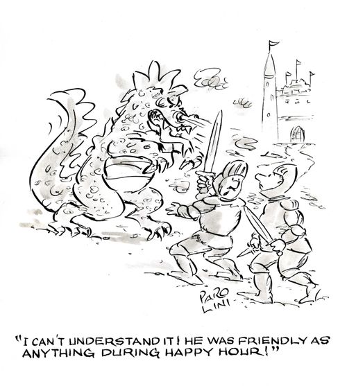 'I can't understand it! He was friendly as anything during happy hour!'