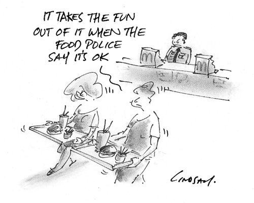 It takes the fun out of it when the food police say it's okay.