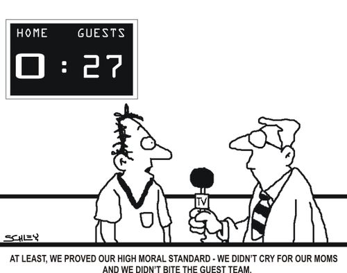 'At least, we proved our high moral standard - we didn't cry for our moms and we didn't bite the guest team.'