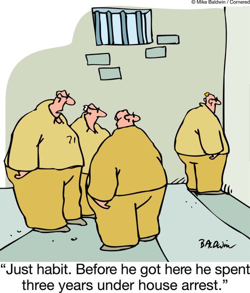'Just habit. Before he got here he spent three years under house arrest.'