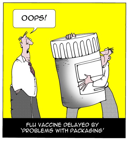 Flu Vaccine Delayed By 'Problems with Packaging'.