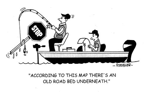'According to this map there's an old road bed underneath.'