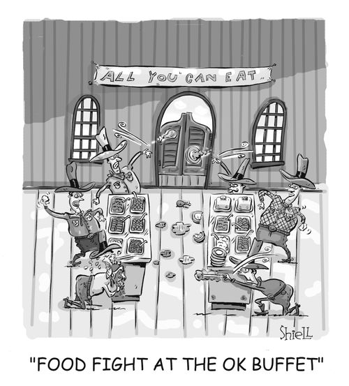 Food Fight At The OK Buffet.