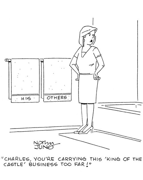 'Charles, you're carrying this 'king of the castle' business too far!'