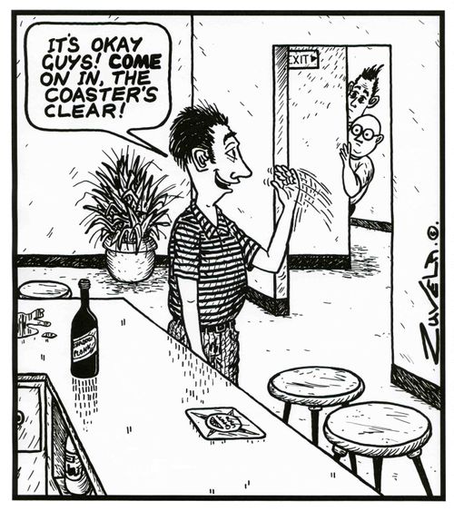 'It's okay guys! Come on in,the coaster's clear!'
