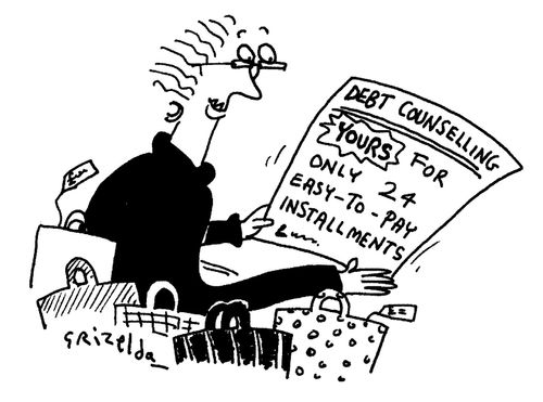 'Debt counselling - yours for only 24 easy-to-pay installments...'