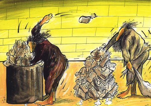Tramp Throwing Out Rubbish