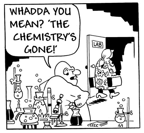 'Whaddya mean "The chemistry's gone" ?! '