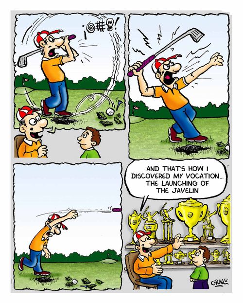 Golfer turned Javelin thrower