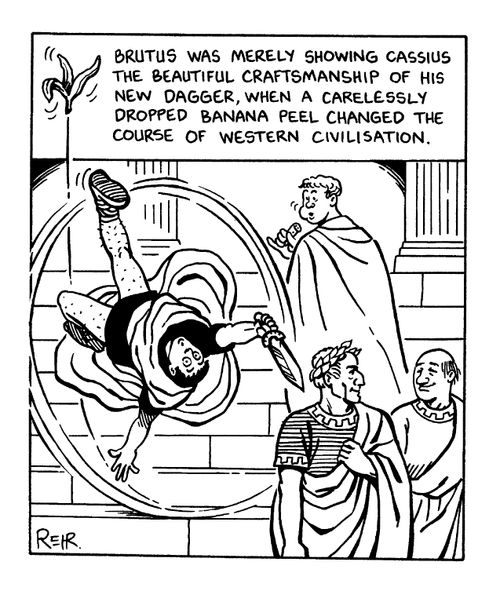 Brutus stabbing Caesar an accident