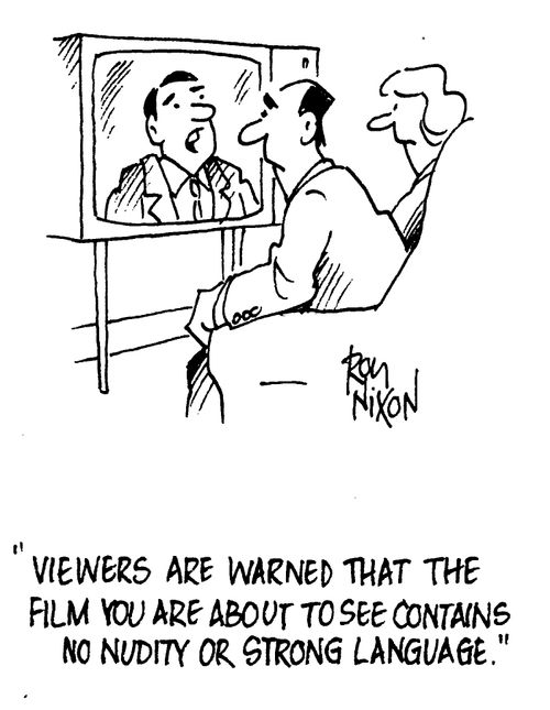 'Viewers are warned that the film you are about to see contains no nudity or strong language.'