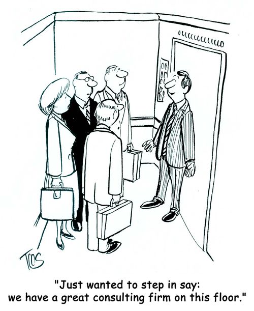 'Just wanted to step in say: we have a great consulting firm on this floor.'