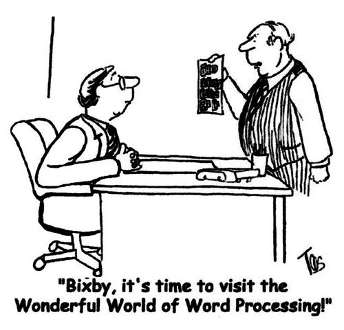 'Bixby, it's time to visit the Wonderful World of Word Processing!'