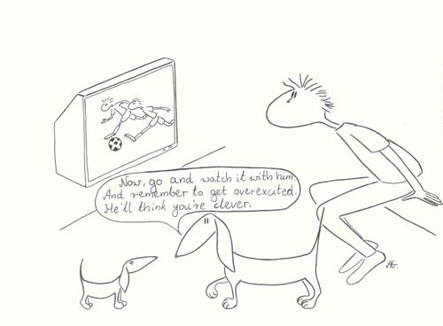 'Now, go and watch it with him. And remember to get overexcited. He'll think you're clever.'