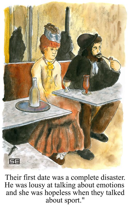 Their first date was a complete disaster. He was lousy at talking about emotions and she was hopeless when they talked about sport.