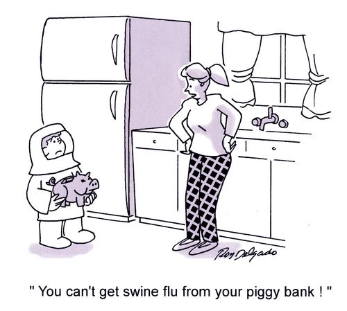 'You can't get swine flu from your piggy bank!'