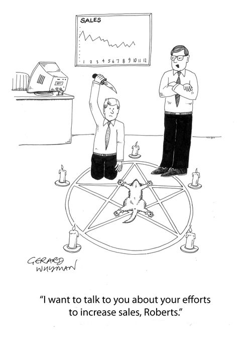 'I want to talk about your efforts to increase sales, Robert.'