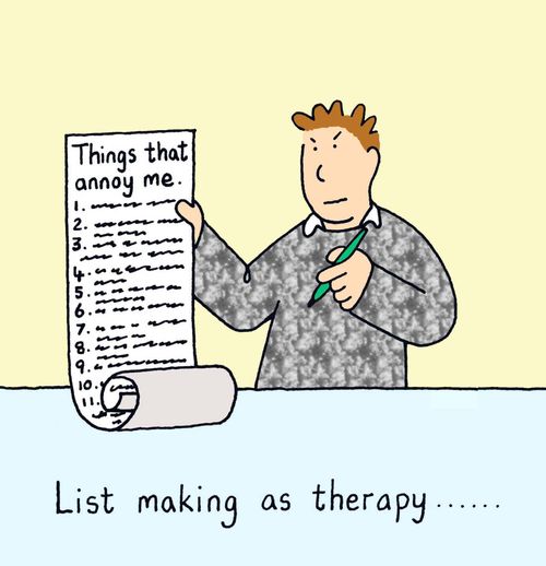 List making as therapy.