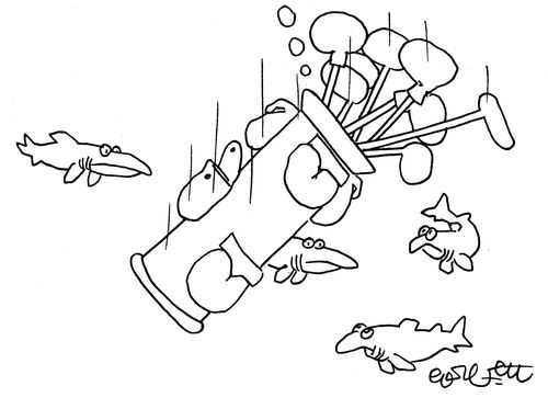 Golf Clubs Underwater.