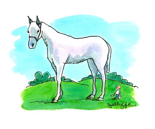 Giant white horse.