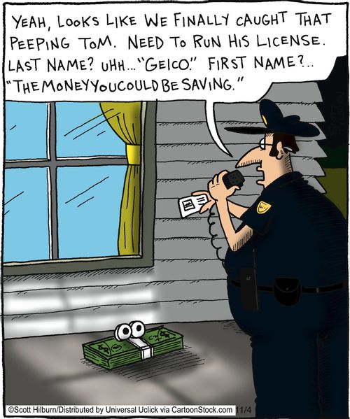 'Yeah it looks like we finally caught that peeping tom...'