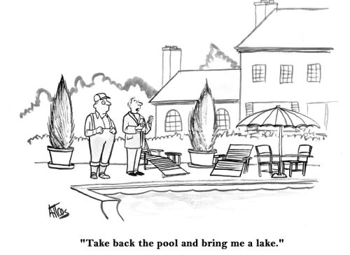 'Take back the pool and bring me a lake.'