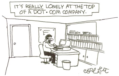 'It's really lonely at the top of a dot.com company.'