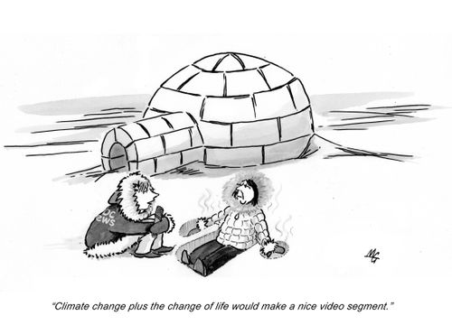'Climate change plus the change of life would make a nice video segment.'