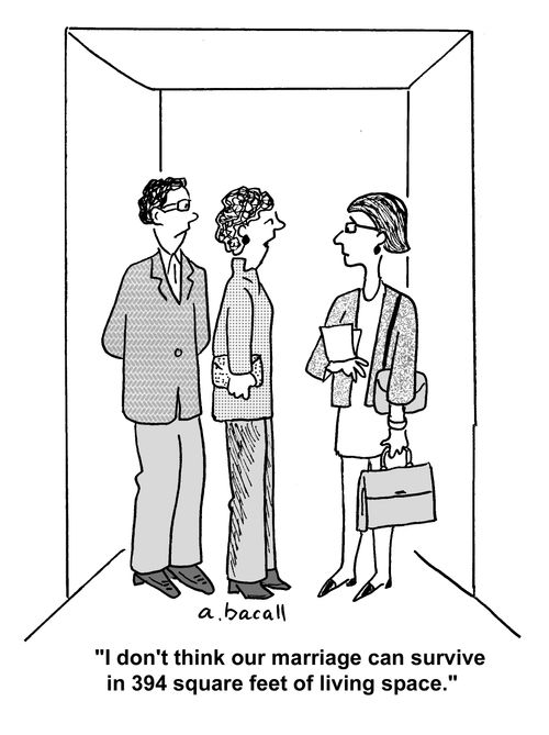 'I don't think our marriage can survive in 394 square feet of living space.'