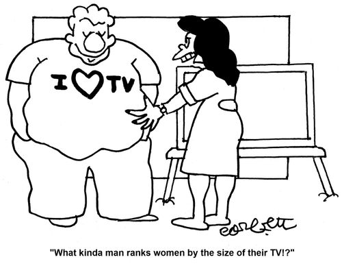 'What kinda man ranks women by the size of their TV!?'