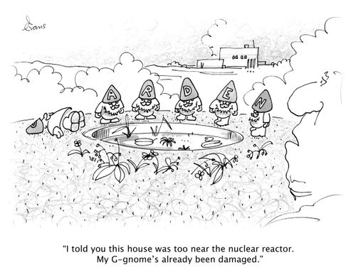 'I told you this house was too near the nuclear reactor. My G-gnome's already been damaged.'