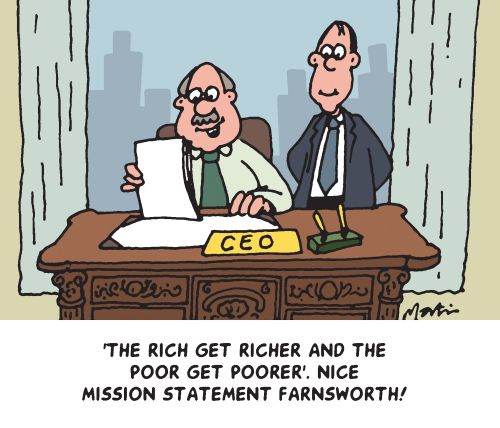 'The rich get richer and the poor get poorer. Nice mission statement Farnsworth!'