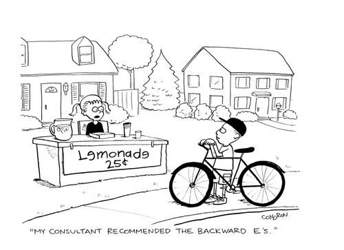 'My consultant recommended the backward e's.'