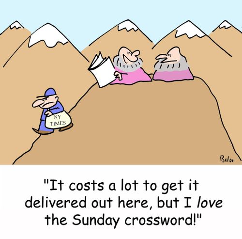 'It costs a lot to get it delivered out here, but I LOVE the Sunday crossword!'